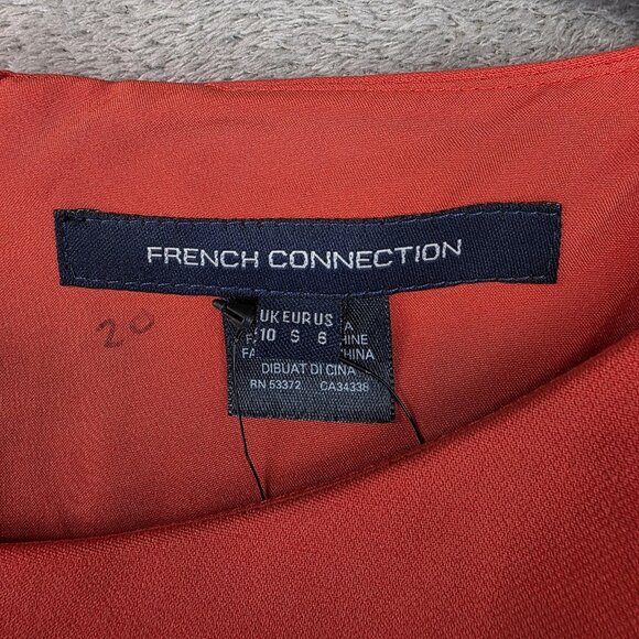 French Connection Dress Womens Size 6 Poppy Red Boh Whisper Short Sleeve New - Picture 2 of 13